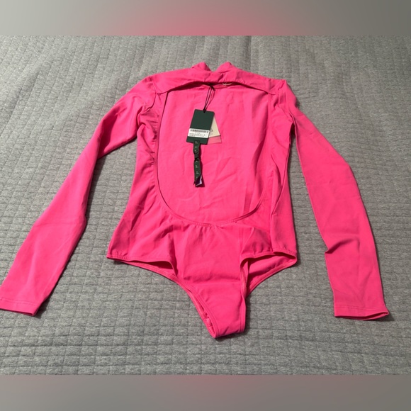 Kirin Peggy Gou Jersey Open Back Long Sleeve Bodysuit Pink - Picture 3 of 14